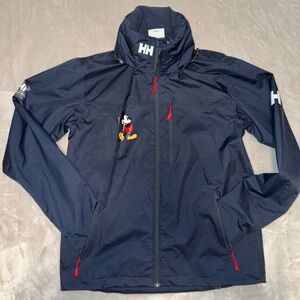 Helly Hansen Blue Lightweight Raincoat with High Collar and Zipper